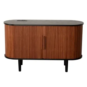 Fralimk Sideboard Buffet Cabinet With Storage, Modern Fluted Storage Cabinet For Dining Room, Tambour Door Console Table For Living Room, Office (Option: Brown)